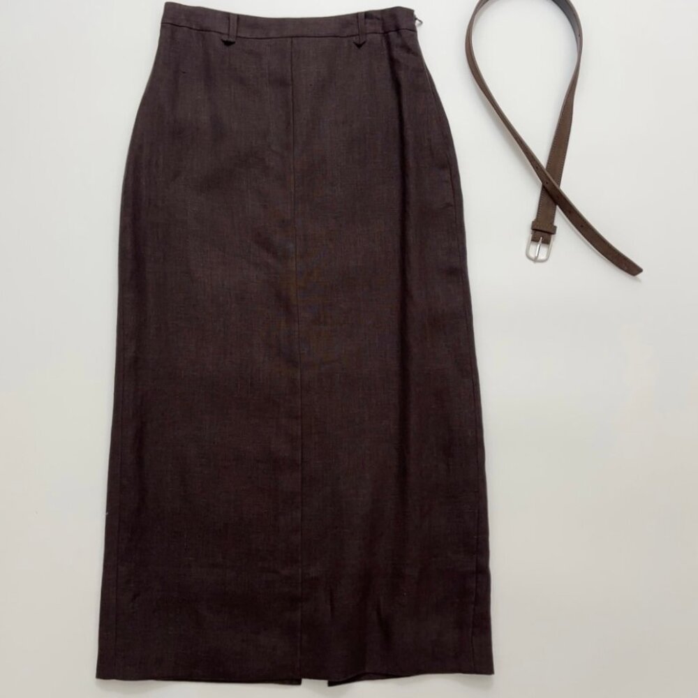 Into The East Slim Linen Halter Skirt